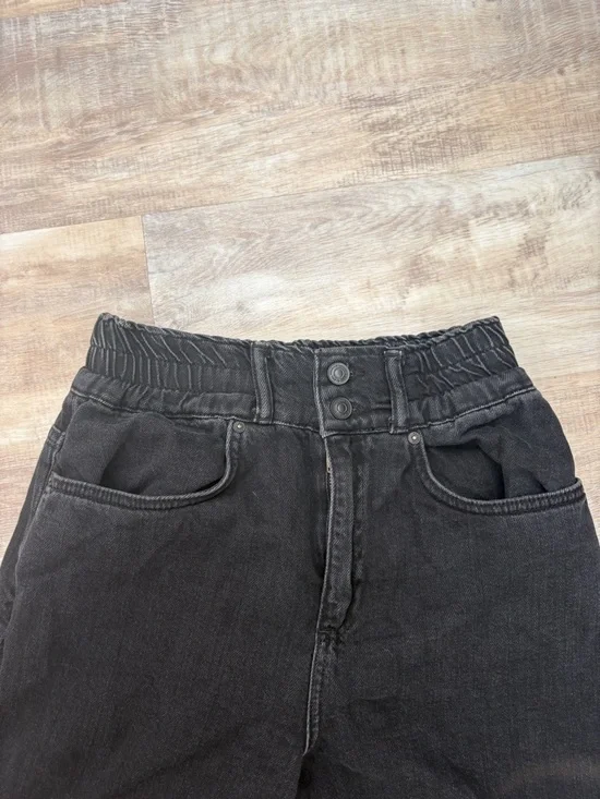 AllSaints Black Boyfriend Jeans with Elastic Waist - Picture 3 of 5